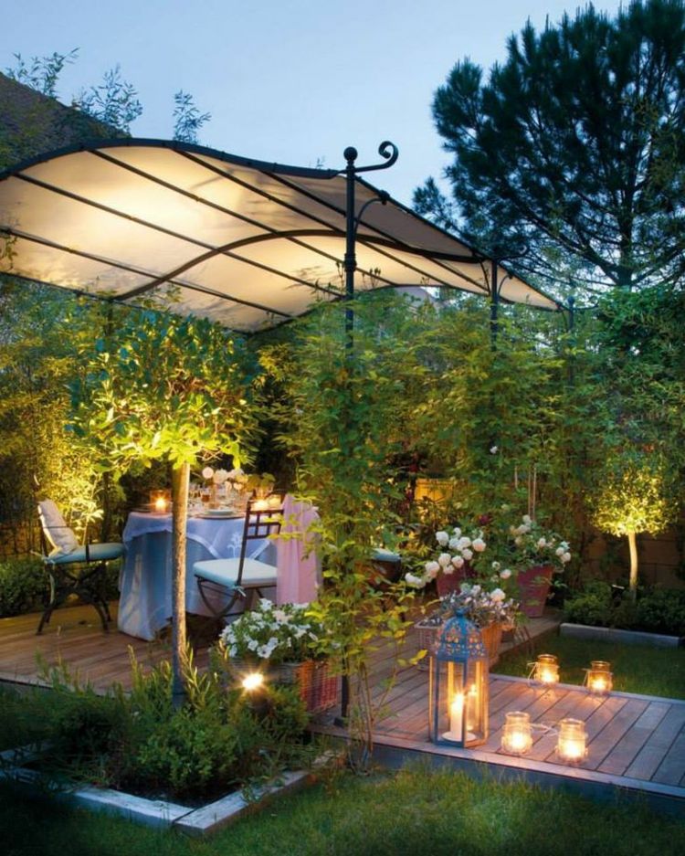 trädgården romantisk och mycket chic-ädel modern belysning-ädel fin helg-kväll-slappna