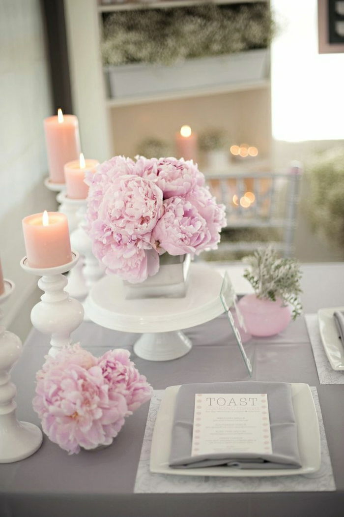 Romantiškas vestuvių dekoravimas Gėlių Žvakė rožinės
