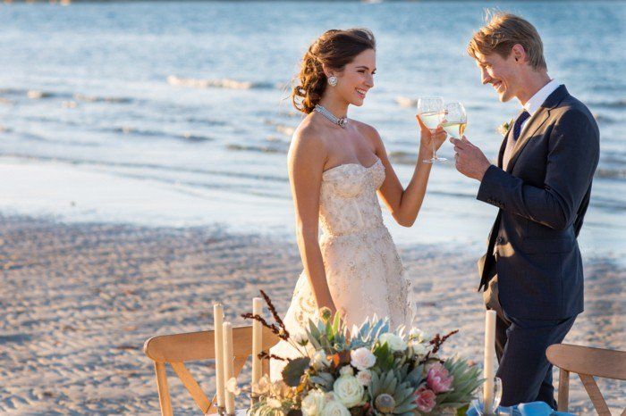 romantiška vestuvių fotografija gražus vestuvių-the-Beach