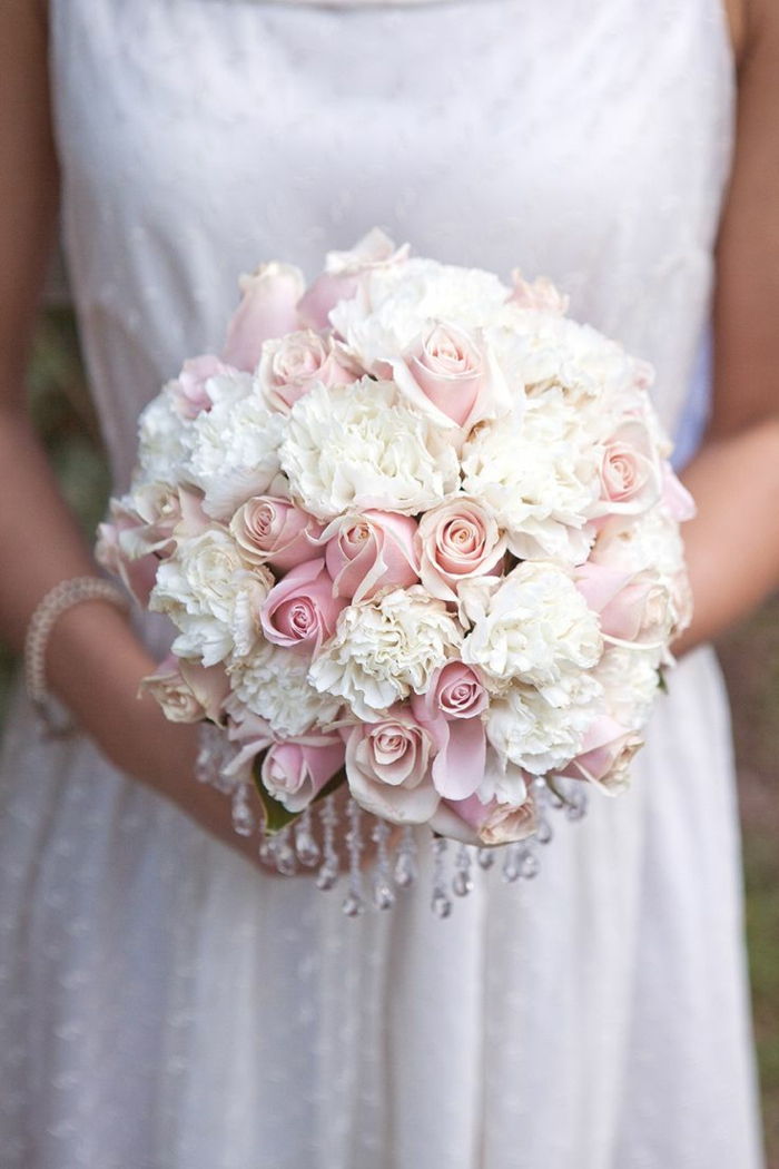romantische combinatie White Peony Pink Rose kristallen Decoration