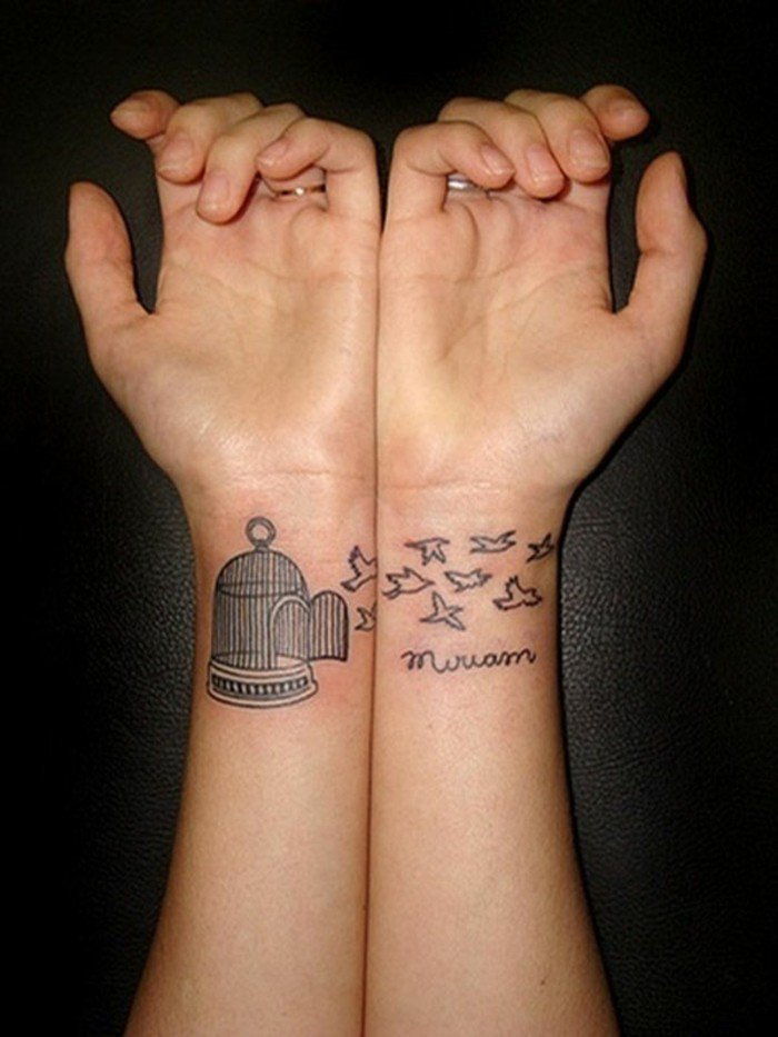 romântico tatuagem ideias-para-amantes Tatuagem do pássaro