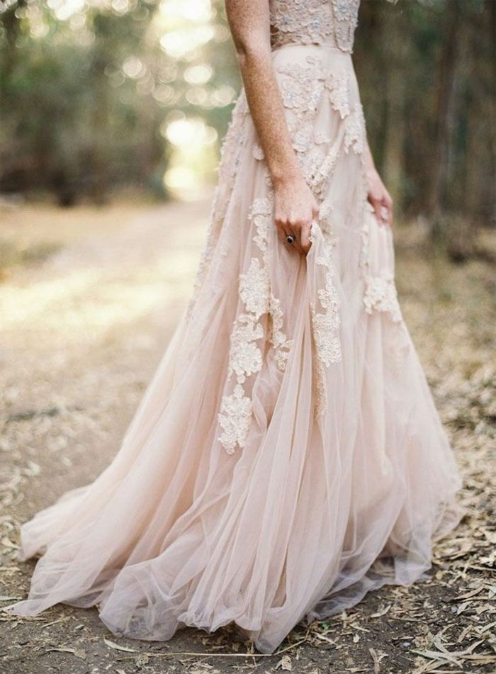 romantični model boho-elegantna obleka vezeni til poročna obleka