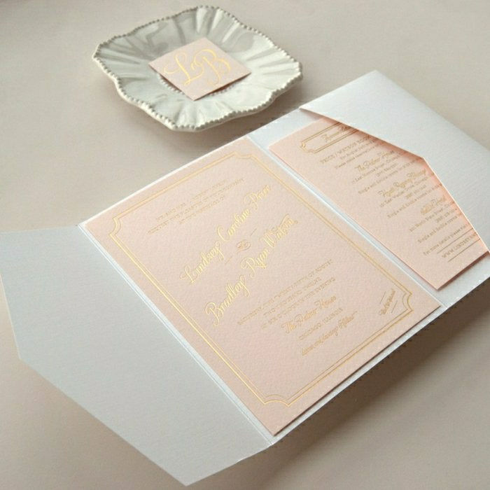 romantisk-modell invitasjon pasteller og gull font-elegant-fine utsøkt chic
