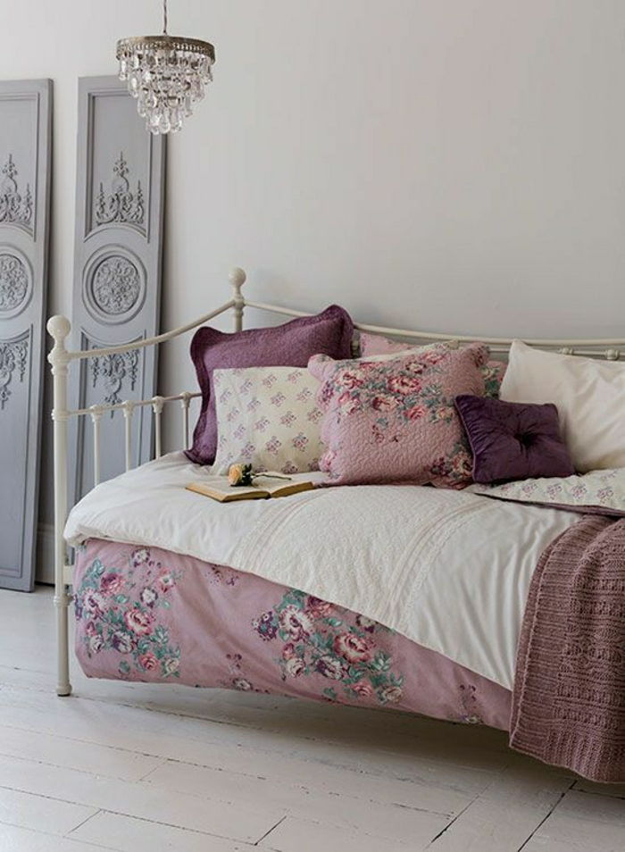 romantisk soverom vintage Bedding liöa-rosa lysekrone krystaller