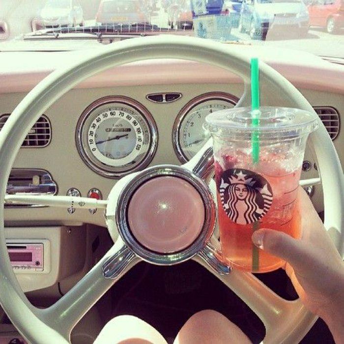 Roz Bea Starbucks ceașcă de plastic paie auto