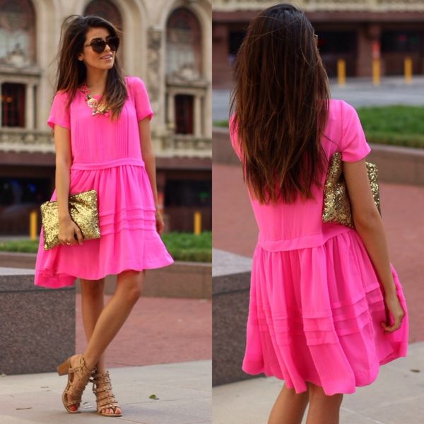 pink-dress-sommerkjole-sommerkjoler ladies' kjole kvinners high fashion-sommerkjole-damen-