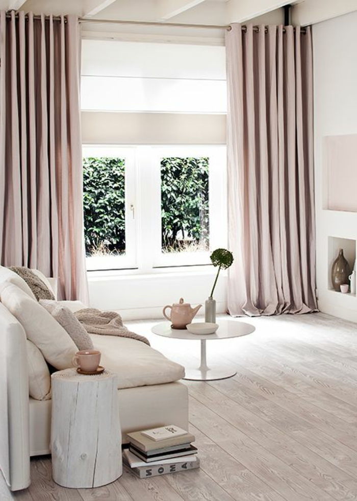 rosa-moderne-gardiner-for-stue-elegant interiør