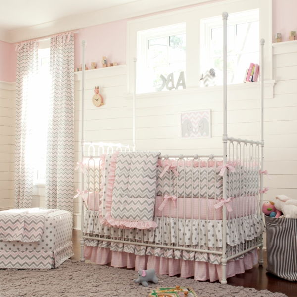 rosa och grå - Vi gör barn sovrum deco-baby-girl-room barn sovrum