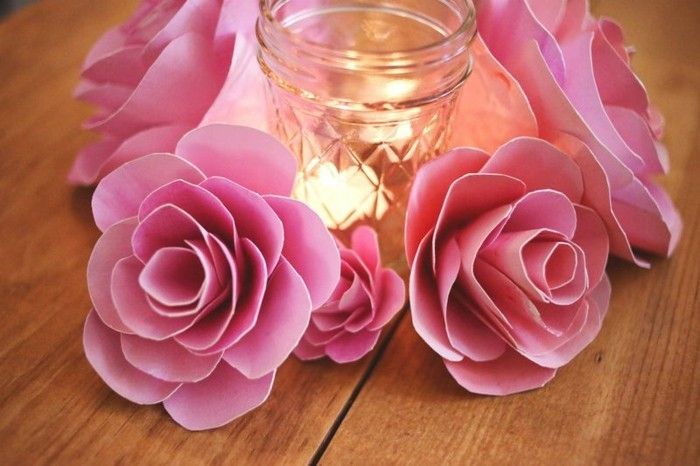 ružovými kvetinovo-nápady remeslá-look-out paper-elegantnými
