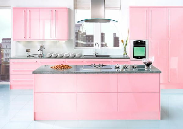 rosado-cozinha-cute-parece-cozinhar ilha no meio