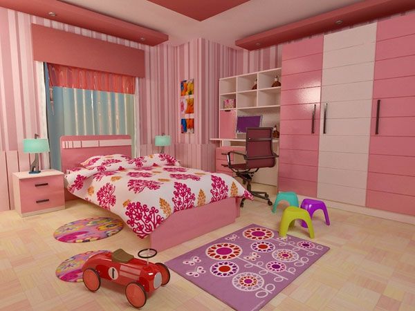 rožinis, mergaičių kambarys, gražus, gražus žaislas