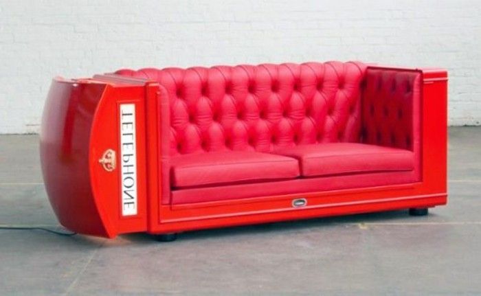 raudonos odos sofa Telefonas stendu-originalus kūrybinio