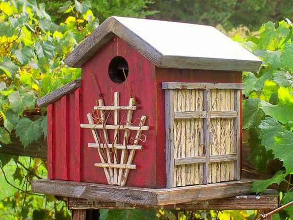 Raudona paukščių maitinimosi namai-nuo-Wood Design