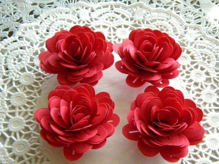 raudonos-gėlės-of-popieriaus gamybos gražus modelis