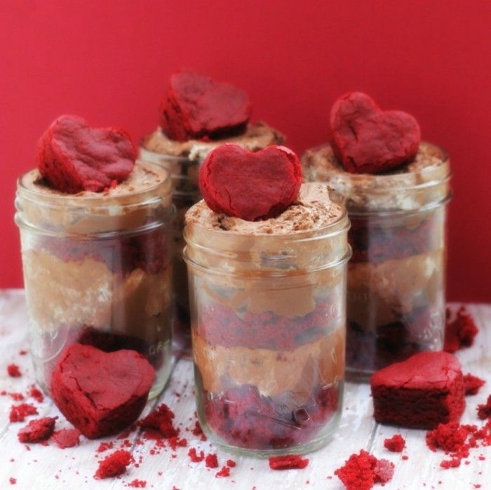 Raudonų maisto spalva Didžioji idėjos-su saldainiais skirtas Valentino raudona širdis-Slapukai in-stiklo