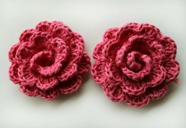 rosu-trandafiri-croșetat-frumos-creativ-croșetat-floare