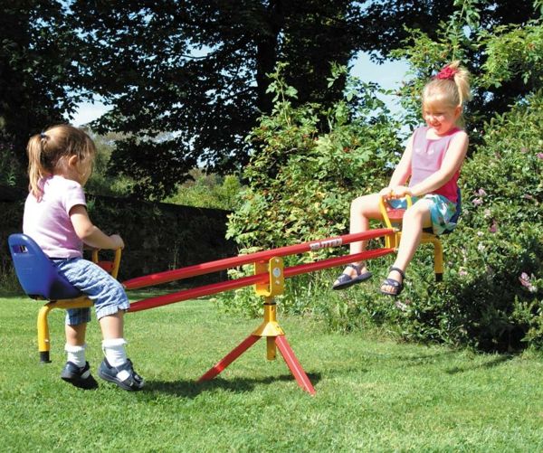 vermelho - teeter-de-Metal-jardim-design parque infantil equipamentos de jardim