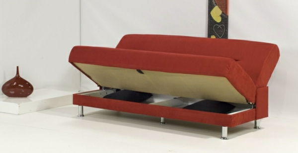 raudona miegama sofa-ikea - elegantiškas dizainas