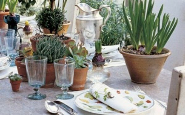 Tablo Dekorasyon soğan bitki saksıları-şık-vintage