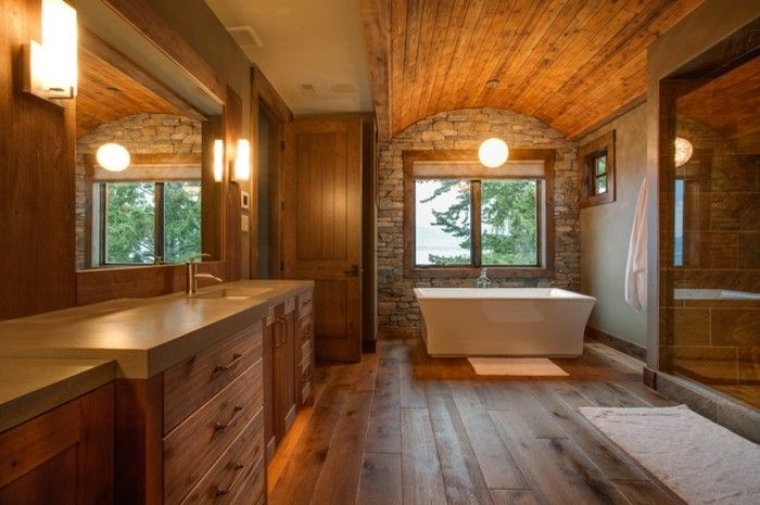 rustykalny dworek-łazienka-meble-z-drewna