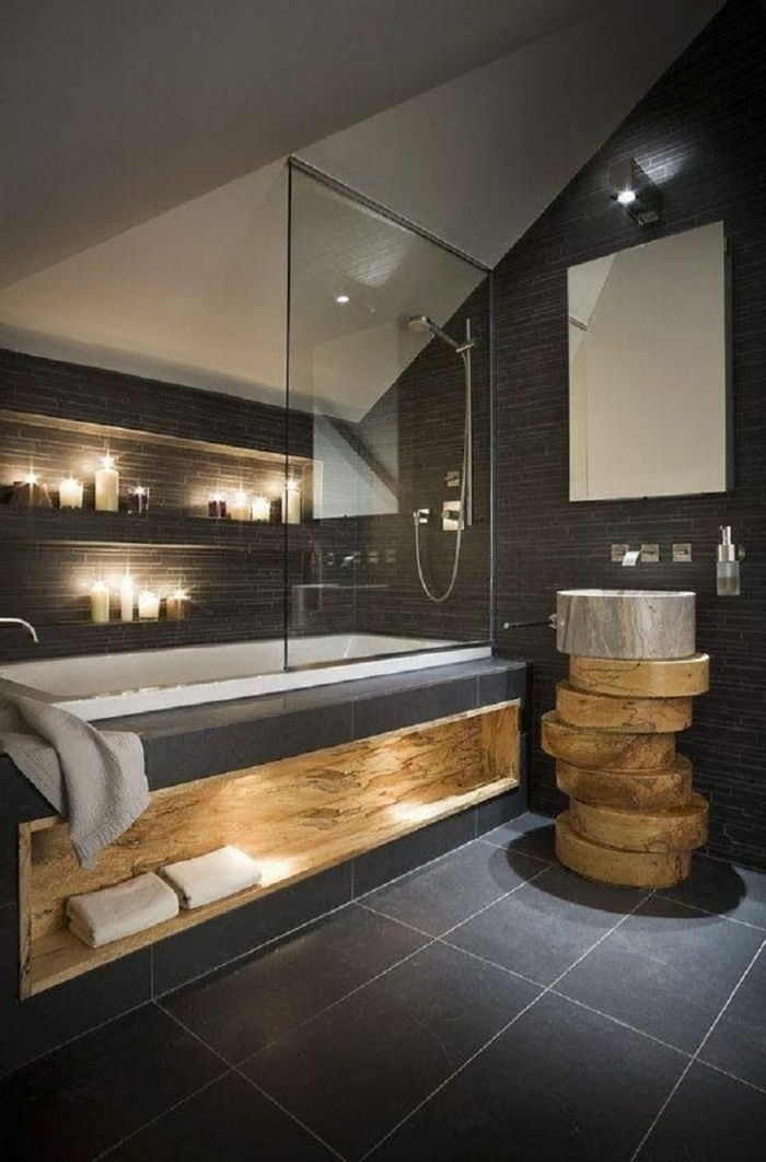 rustic baie baie de design și sticlă chiuveta originale de design lumânări