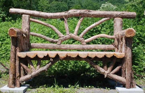 ustvarjalno rustikalna vrt klop-of-baumstamm-