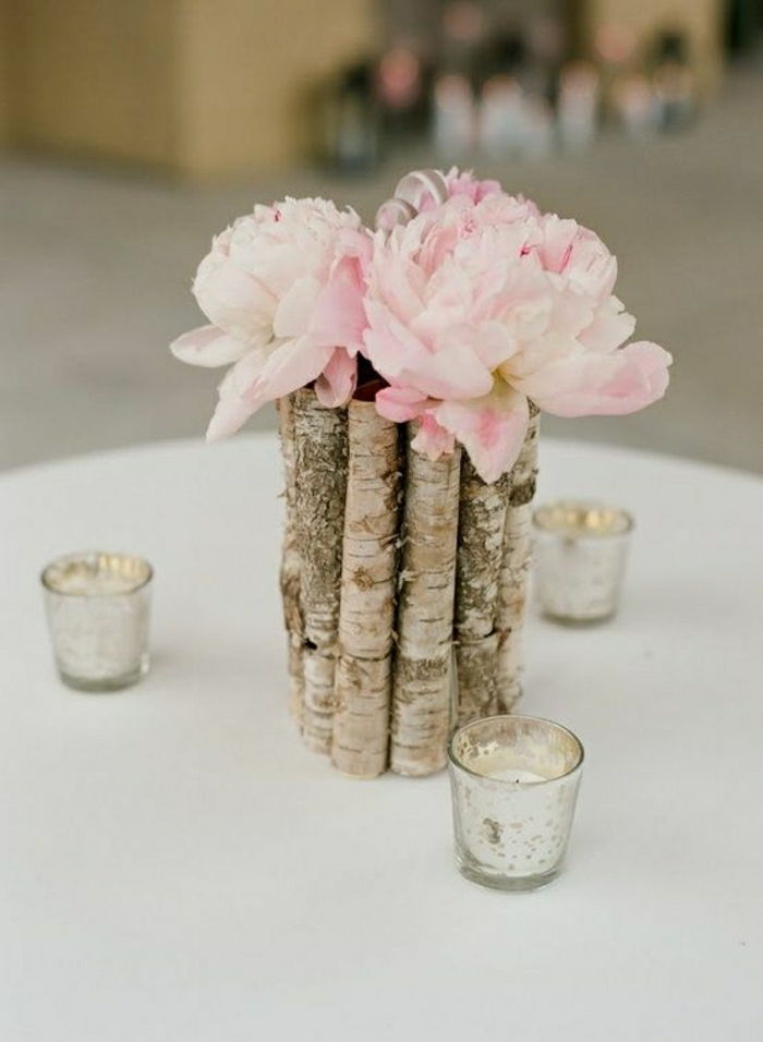 Grubus Vestuvių dekoravimas Gėlių Medienos vazos Žvakės