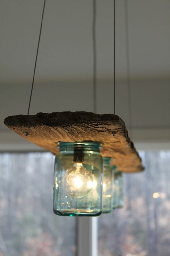 rustika ljus-burkar-glödlampa kreativ idé Villa Deco
