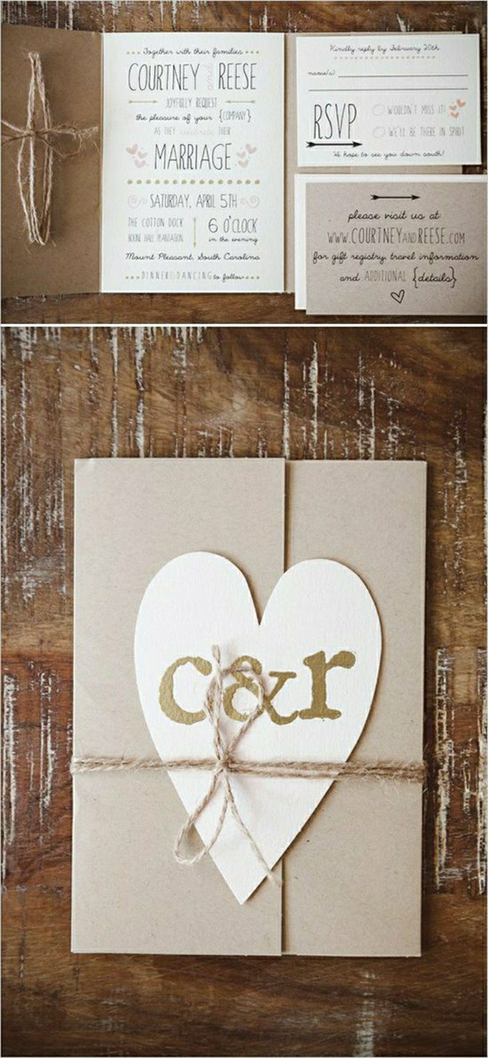 rustikálne-pozvanie-svadobné-hnedo-béžovej šnúra Heart hravý font