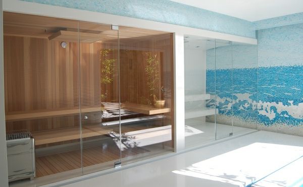sauna-com-vidro da frente-única-design