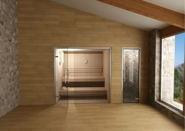 sauna-s-sklo front-s-a-súčasný vzhľad