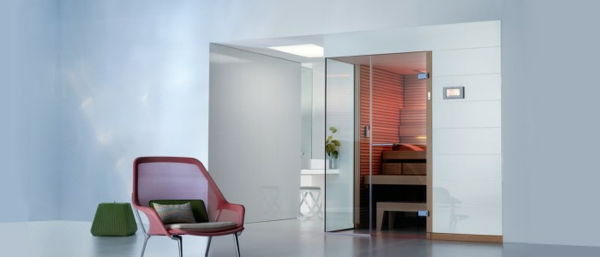 sauna-com-vidro da frente-bela-design