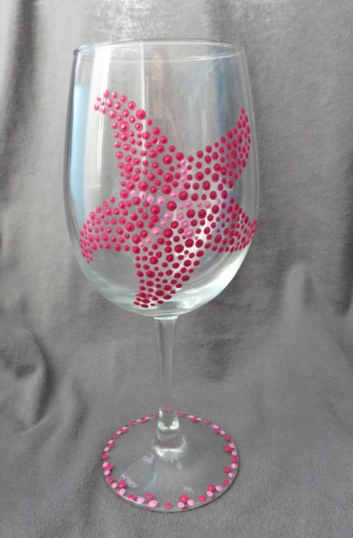 vackert dekorerade glas sjöstjärnor-made-från-single-rosa-poäng