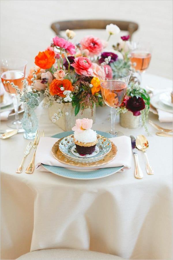 güzel çiçek masa dekorasyonu Düğün düğün fikir bağbozumu masa dekorasyonu fikirleri
