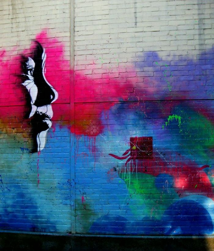 vacker graffiti-street-art-face-många färger