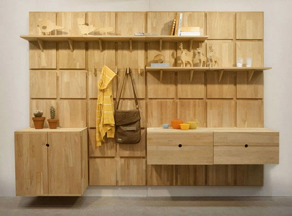 belas - Ideias-para-o-interior-com-móveis de madeira-para-o-corredor