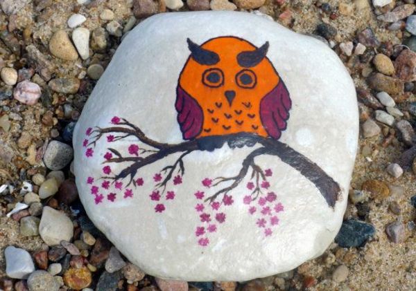 nice-owl-in-arancio-giardino decorazioni disegno idea