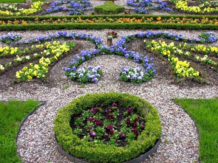 güzel-bahçeler-farklı-türlü-of-bitki-deco taş