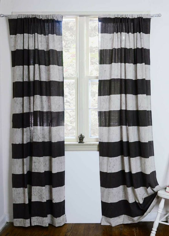 vakre-gardiner-svart-hvitt mønster striper