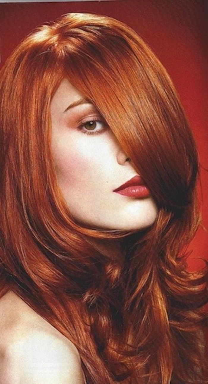 美しい光沢のある毛-と、髪色の銅