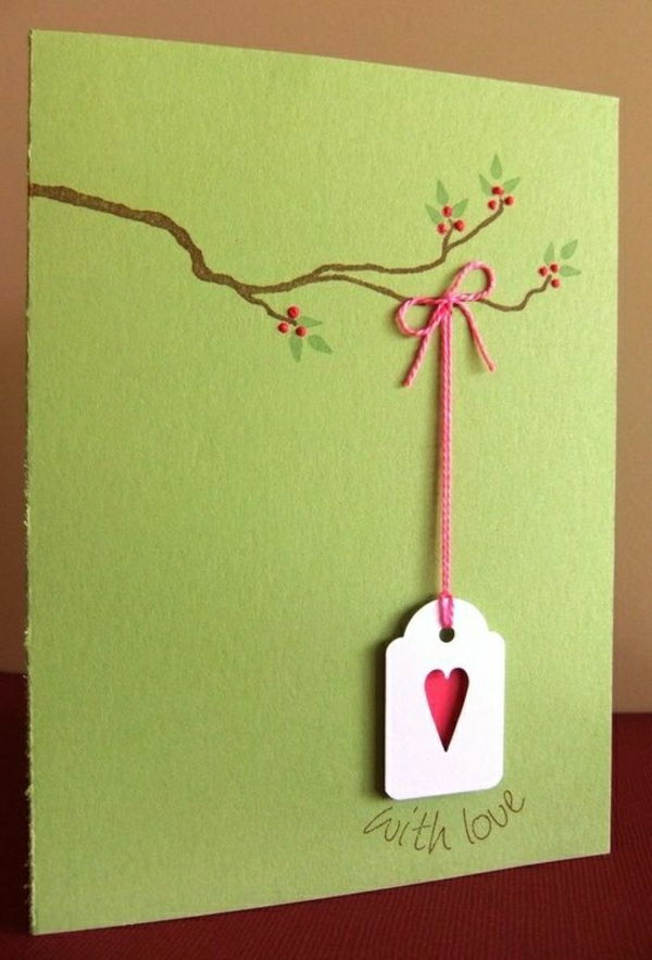 vackra handgjorda-kort hantverk idéer-grön-kort