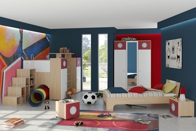 detská izba interiérov nápady pre chlapca snímka v chlapcovom izbe veľa hračiek futbal
