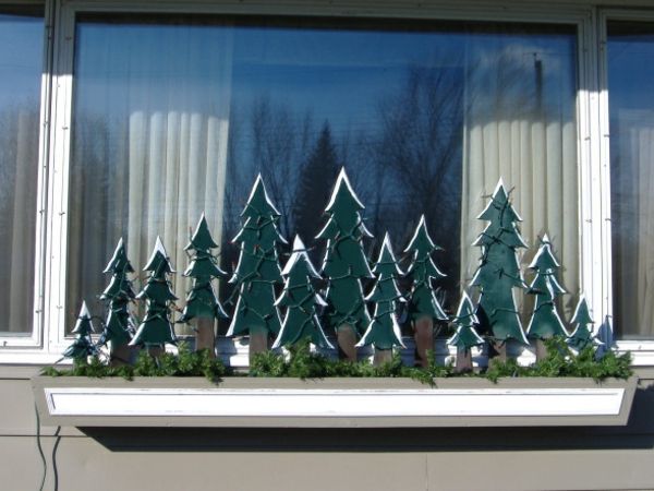 lepa Fir Trees-Fensterdeko-na-božično