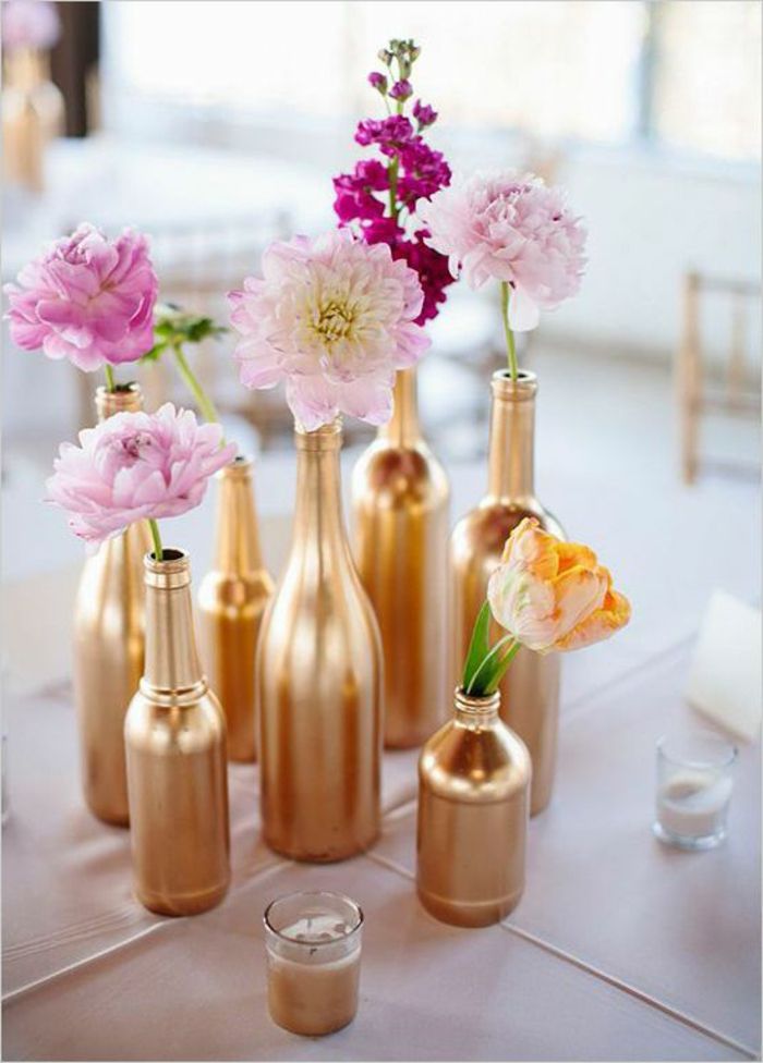 Idéias de decoração de mesa Beautiful-Tischdeko-Hochzeitsdeko-yourself tornar-flores-Tischdeko