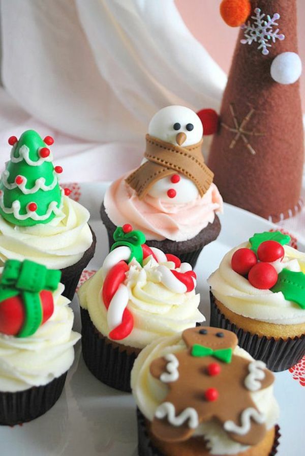beautiful-and-hartige cupcakes-for-baksel van Kerstmis