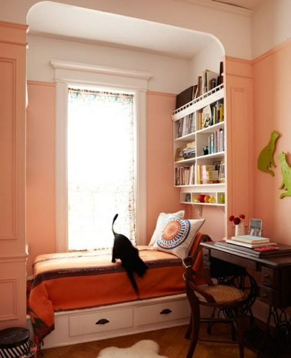 güzel duvar-in-kayısı renkli oda tasarımı