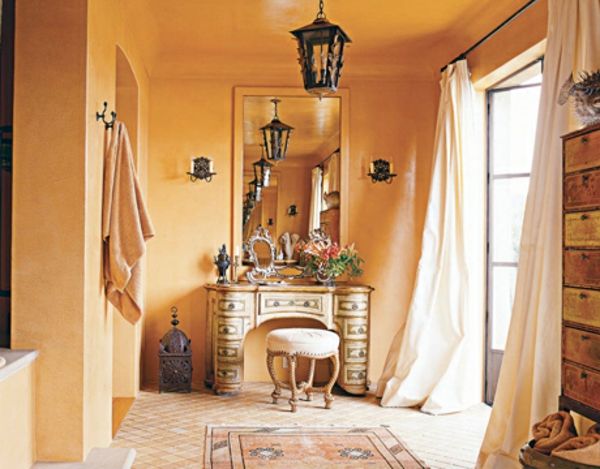 vakker vegg-farge-aprikos-design idé-korridoren