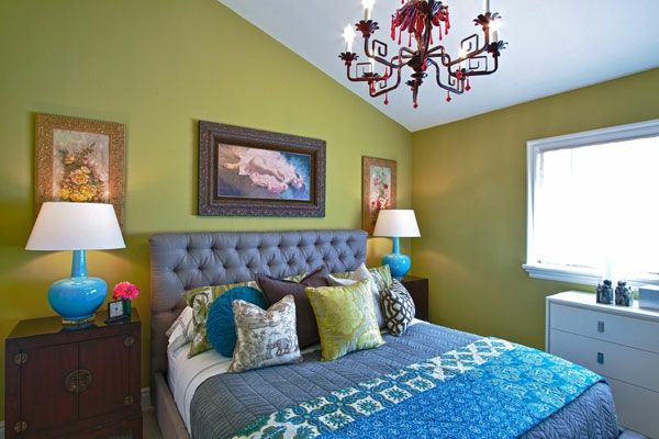 prachtige-muur-kleur-voor-slaapkamer-in een penthouse