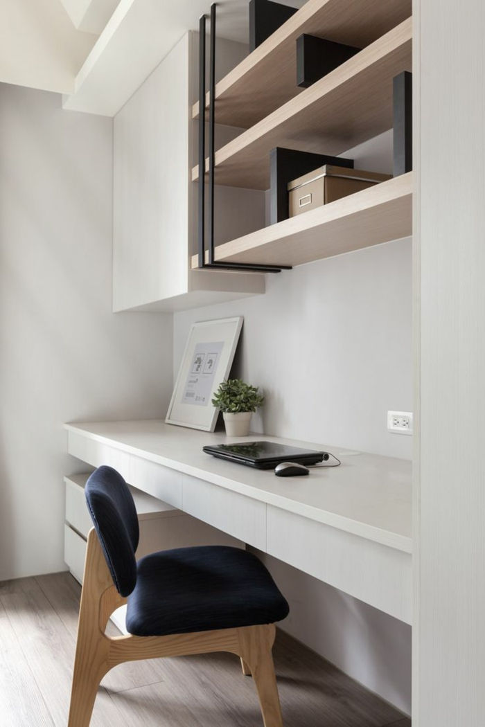 vakker-wohnideen-for-office-enkle interiøret