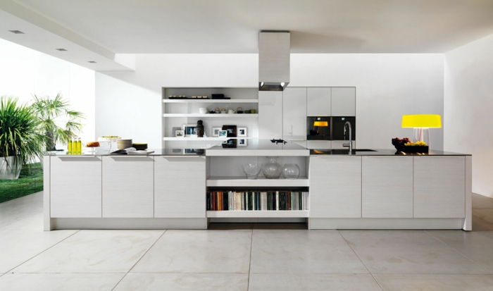 Modern mutfakta beyaz mobilyalar - ilginç yaşam fikirleri